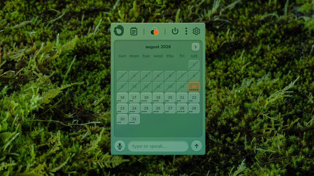 Moss in its default green theme, open on a desktop.